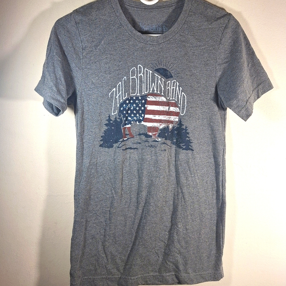 Zac Brown Band Women's Gray Short Sleeve Crew Neck Welcome Home Tour 2017 Size S